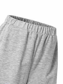 Mirajuku 1pc Teen Boy Casual Teen Streetwear Baggy Sports Design Elastic Waist Sweatpants, Suitable For Daily Commute, Summer Chic For / Grey - Dark Grey - View 7