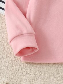 YOUNG Girs 3 Sets Autumn Solid Pink Ribbed Heart Pattern Ruffle Long Sleeve Rib Knit Top Leggings Pants Pack Cute Young Girl Toddler Fall Clothing - Multicolor - View 5