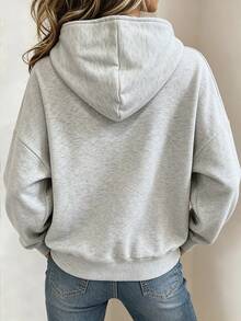 Trelyra 休閒女款落肩長袖寬鬆運動衫 - 白色 - 查看 2