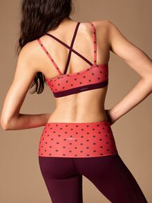 VARSIVA Women's Polka Dot Print 2 In 1 Daily Fitness Sports Bra - Multicolor - View 7