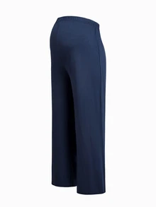 Modmama Maternity Solid Color Round Neck Long Sleeve T-Shirt And Adjustable Waist Long Pants Casual 2 Pieces Set Fall - Navy Blue - View 7