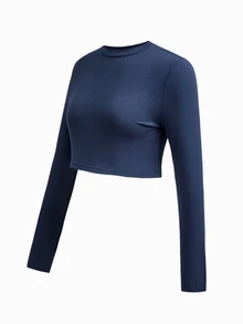 Modmama Maternity Solid Color Round Neck Long Sleeve T-Shirt And Adjustable Waist Long Pants Casual 2 Pieces Set Fall - Navy Blue - View 5