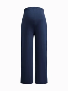 Modmama Maternity Solid Color Round Neck Long Sleeve T-Shirt And Adjustable Waist Long Pants Casual 2 Pieces Set Fall - Navy Blue - View 6