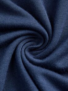 Modmama Maternity Solid Color Round Neck Long Sleeve T-Shirt And Adjustable Waist Long Pants Casual 2 Pieces Set Fall - Navy Blue - View 11