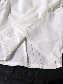 SHEIN ملابس علوية كاجوال بأكمام طويلة مطبوع ومناسب للفتيات المراهقات، ملابس خريفية للفتيات المراهقات، أسلوب مدرسي - أبيض - مشاهدة 8