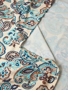 Boho Mama Maternity Paisley Pattern Round Neck Long Sleeve Elegant Dress - Multicolor - View 10