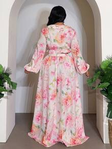 Veslaya Spring/Summer Romantic Casual Elegant Floral Print Cropped Top And Skirt Set Vacation Beach Wedding Guest Party Date Plus Size Floral White - Multicolor - View 4
