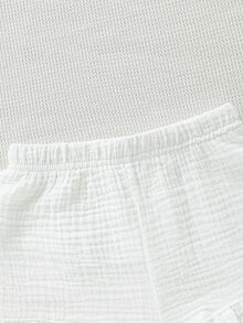 SHEIN Vintaside Kids 3入組/包嬰兒女孩純色荷葉邊短褲 - 彩色 - 查看 4