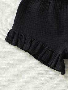 SHEIN Vintaside Kids 3入組/包嬰兒女孩純色荷葉邊短褲 - 彩色 - 查看 3