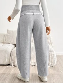 SHEIN Maternity Casual Warm Pants For Autumn/Winter - Grey - View 2
