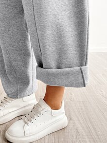 SHEIN Maternity Casual Warm Pants For Autumn/Winter - Grey - View 9