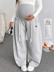 SHEIN Maternity Casual Warm Pants For Autumn/Winter - Grey - View 1