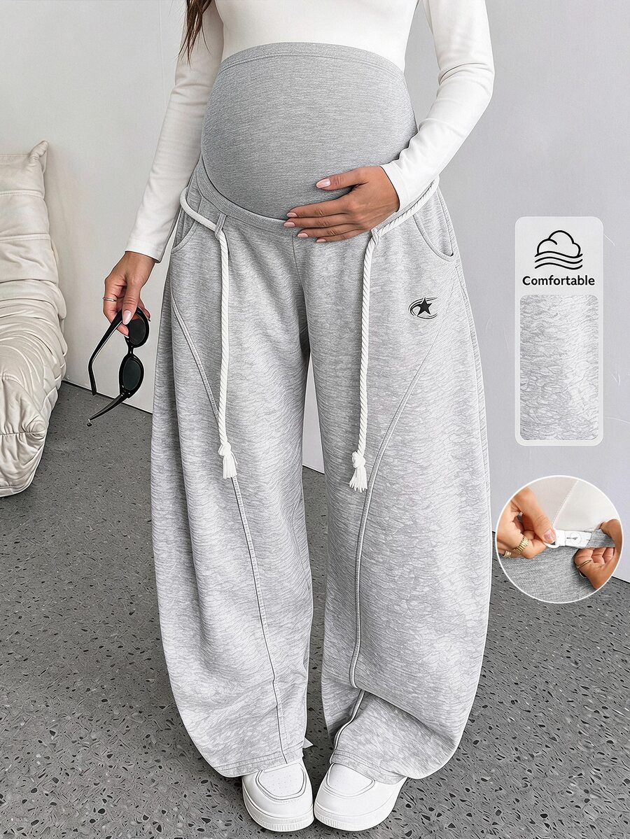 SHEIN Maternity Casual Warm Pants For Autumn/Winter - Grey - View 1
