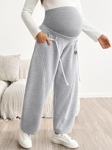 SHEIN Maternity Casual Warm Pants For Autumn/Winter - Grey - View 4