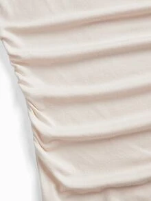 Modmama Maternity Casual Versatile Solid Color Scoop Neck T-Shirt Fall - Apricot - View 4