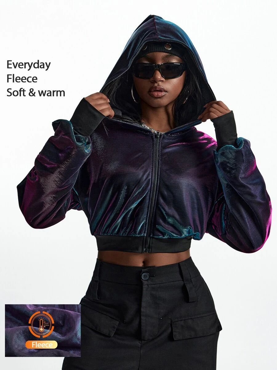 Innovista Innovista Women's Zip-Up Hooded Sports Jacket - Blue - View 1
