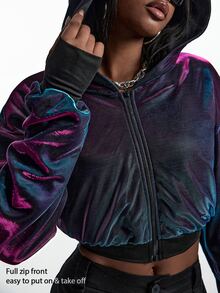 Innovista Innovista Women's Zip-Up Hooded Sports Jacket - Blue - View 8