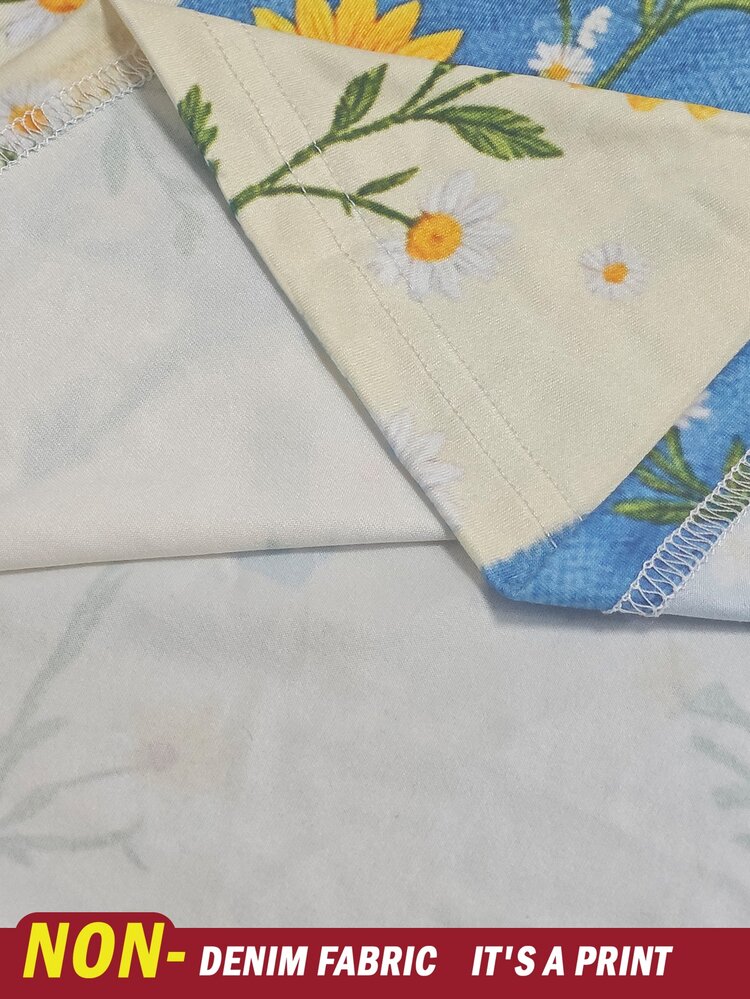 Selamara 女款外套上衣，菊花、雛菊、多色，攝影街頭風，秋季戶外上衣，女款長袖T恤，戶外度假，拼色印花圖案，休閒百搭 - 彩色 - 查看 7