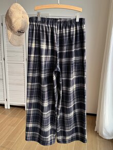 Comfortcana Plus Size Autumn/Winter Collegiate Style Straight Leg Pants - Navy Blue - View 2