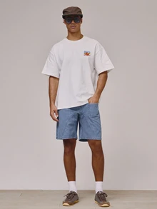 Musero Oversized Graphic Print Large Summery Orange Fruit Short Sleeve Crew Neck Tshirt Spring Summer Holiday Essentials - White - View 4