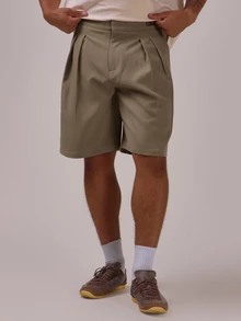 Musero Relaxed Fit Long LIne Gathered Waistband With Belt Deatil Spring Summer Essentials - Army Green - View 3