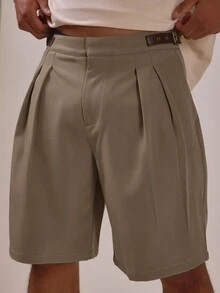 Musero Relaxed Fit Long LIne Gathered Waistband With Belt Deatil Spring Summer Essentials - Army Green - View 1