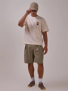 Musero Relaxed Fit Long LIne Gathered Waistband With Belt Deatil Spring Summer Essentials - Army Green - View 2