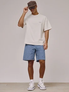 Musero Oversized Crew Neck Short Sleeve Dropped Shoulder "RIVIERA" Lemon Graphic Print Tshirt Spring Summer Holiday Essentials - Camel - View 4