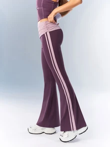 VARSIVA Women's Colorblock Casual Daily Travel Sports Long Pants - Purple - View 4