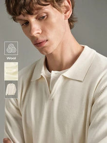 Calmiston Contains Wool Men's Casual Versatile Solid Color Sweater, Autumn Formal Old Money - White - View 11