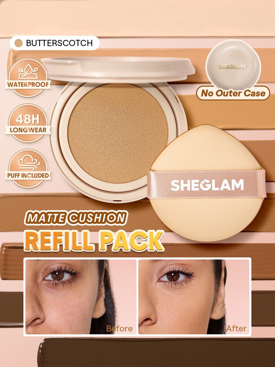 SHEGLAM Lock & Go 持久氣墊粉底(補充裝)-Butterscotch 品牌美妝化妝品 適合女士與女孩 - Butterscotch - 查看 1