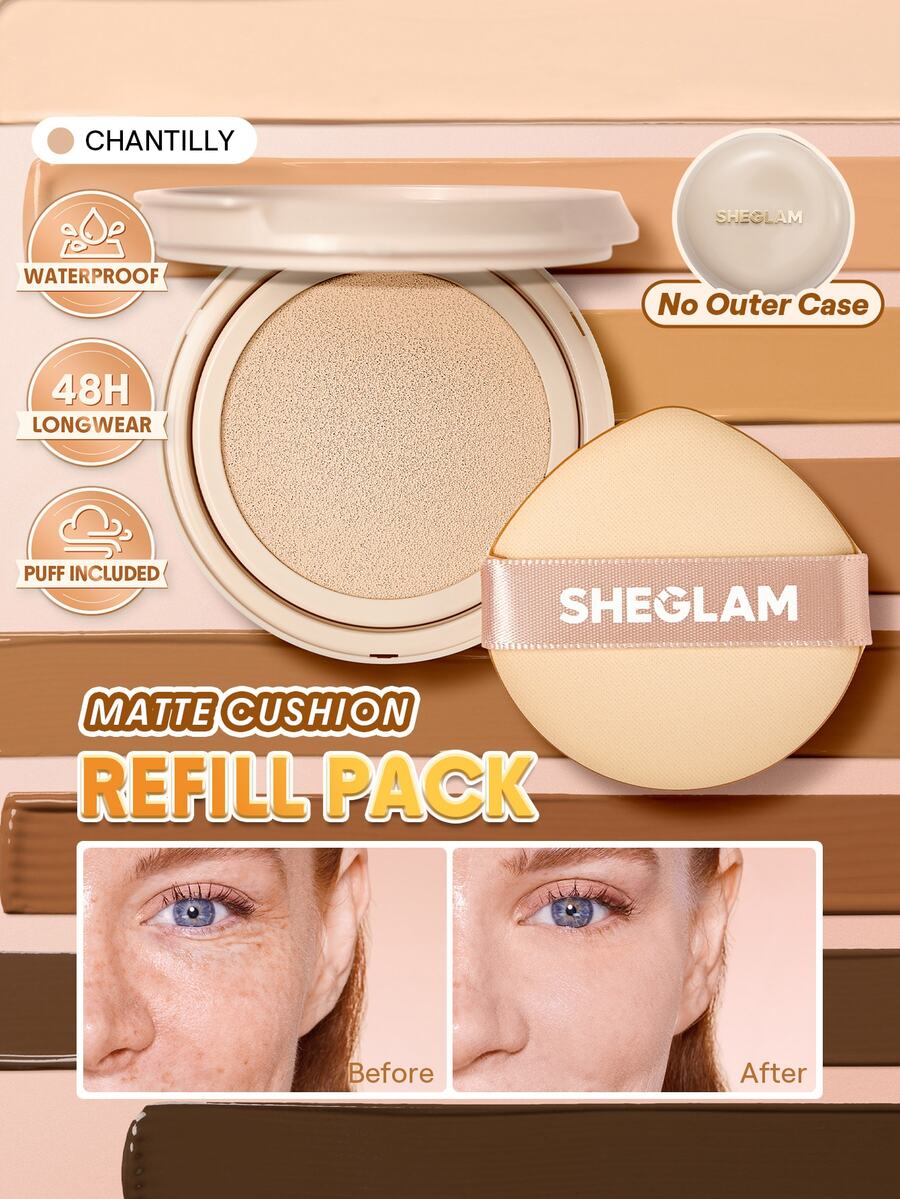 SHEGLAM Lock & Go 持久氣墊粉底(補充裝)-Chantilly 品牌美妝化妝品 適合女士與女孩 - Chantilly - 查看 1