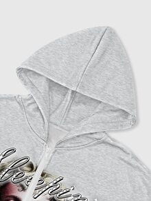 ROMWE MEN Street Life Men's Angel Letter Print Hoodie - Multicolor - View 3
