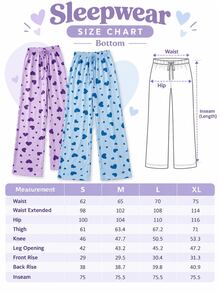 SHEIN Cottnline Cotton Women 2 Pcs Blue&Purple Fake Drawstring Striped With Heart Pattern Homewear Comfort - Multicolor - View 4