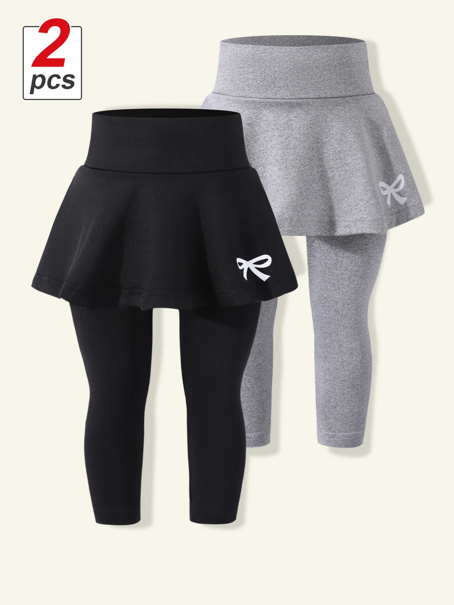 SHEIN Baby Girls' Fashion Ballet Dance Skorts, Comfortable Casual Versatile Sweet Princess Style, Autumn/Winter