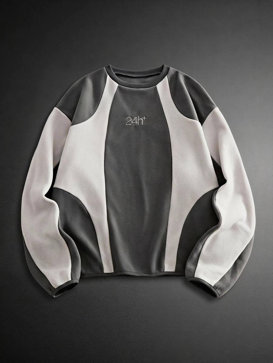 GETOML Men's Casual Elegant Everyday Embroidered Pullover Sweatshirt - Multicolor - View 1