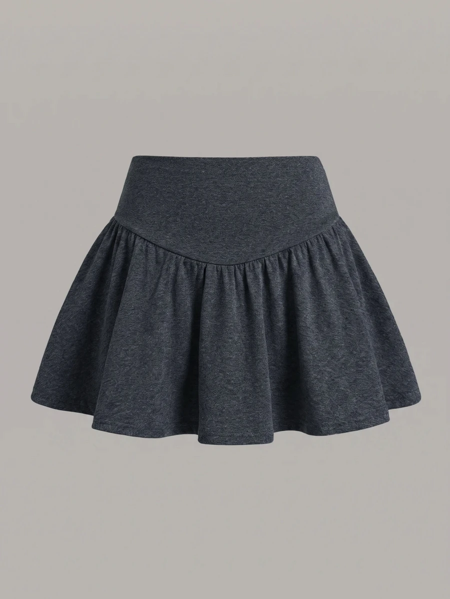 SHEIN Tween Girl Spring Summer Autumn Winter Sports Casual Pleated Mini Skirt - Grey - View 1