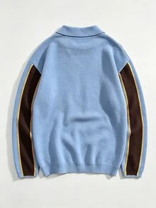 NEOSTRIT Men's Casual Colorblock Striped Sweater, Autumn/Winter - Multicolor - View 5