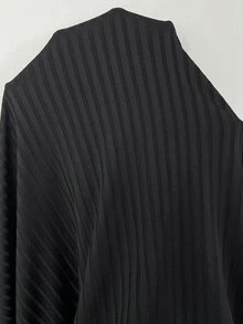 SHEIN CURVE+ Jaket Lengan Panjang Wanita Ukuran Besar Warna Polos Kasual Elegan Cerdas Serbaguna untuk Pakaian Sehari-hari Musim Gugur Formal Liburan Klub Hitam - Hitam - View 9