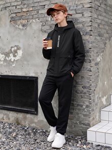 Casuvi Kids Teen Boys Coats Autumn Winter - Black - View 3