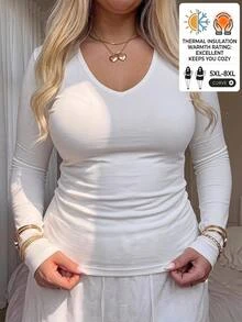 SHEIN CURVE+ 2PCS Plus Size T-Shirts Fall - Black and White - View 13