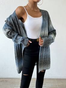 SHEIN 秋冬休閒混紡漸層開襟毛衣 - 彩色 - 查看 6