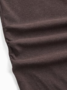 Modmama Maternity Solid Round Neck Tee Fall - Brown - View 7