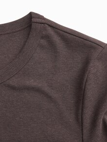 Modmama Maternity Solid Round Neck Tee Fall - Brown - View 8