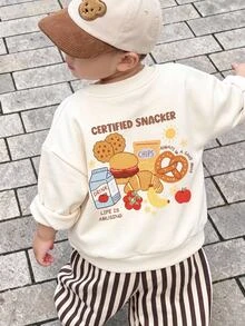 SHEIN 2pcs Baby Boy Autumn/Winter Letter Print Hooded Long Sleeve Jacket & Pants Set, Infant Outfit - Multicolor - View 3