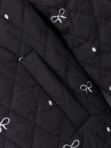 SHEIN 女童休閒時尚加厚外套，3合1設計，附保暖內裡與填充，寬鬆版型，舒適，適合秋冬、日常通勤、外出、聚會與拍照 - 黑色 - 查看 8