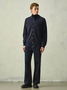 RONVEXI Bahan yang Ditingkatkan dengan Wol, Pakaian Musim Gugur untuk Pria, Kardigan Kasual Serbaguna Warna Polos untuk Pria di Musim Gugur/Dingin, Kardigan Formal Gaya Klasik untuk Pria - MultiWarna - View 5