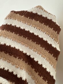 Autumina Women's Fashion Striped Color Block Long Sleeve Sweater Vintage - Khaki - View 7