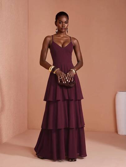 JIAN LASALA Layer Hem Maxi Cami Dress