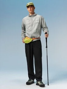 Caldwick 男士休闲工装裤，时尚户外工作裤，秋冬黑色春季运动裤 - 黑色 - 查看 7